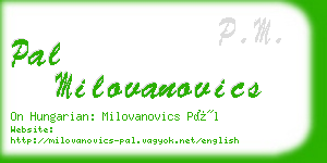 pal milovanovics business card